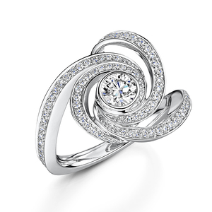 Cosmic Diamond Swirl Dress Ring 085cts