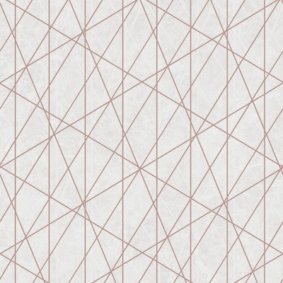 Laser Glitter Geometric Wallpaper Cream / Rose Gold Debona 2479