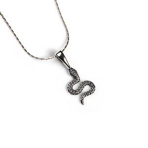Miniature Silver Snake Necklace 16 42cm