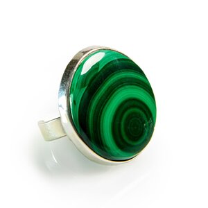 African Malachite Adjustable Statement Ring Natural Designer Gemstone Default Title