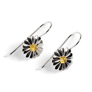 Daisy Hook Earrings In Silver And Amber Default Title
