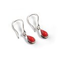 Click to view product details and reviews for Teardrop Hook Earrings In Silver And Coral Default Title.