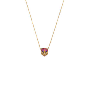 Gucci Lmdm 18ct Yellow Gold Feline Head Necklace