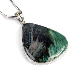 Fabulous Larsonite Gary Green Jasper Necklace Natural Designer Gemstone 16 42cm