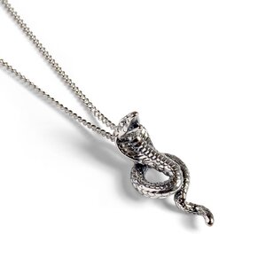 Cobra Snake Necklace In Silver 22 56cm