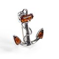 Click to view product details and reviews for Anchor Brooch In Silver And Amber Default Title.