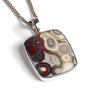 Super Crazy Lace Agate Gemstone Necklace Natural Designer Gemstone 16 42cm