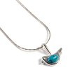 Click to view product details and reviews for Cute Bird Necklace In Silver And Turquoise Turquoise 18 45cm.