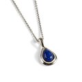Click to view product details and reviews for Classic Teardrop Necklace In Silver And Lapis Lazuli 16 42cm.