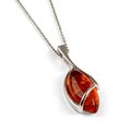 Click to view product details and reviews for Elegant Twist Necklace In Silver And Amber 16 40cm Cognac.
