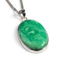 Click to view product details and reviews for Oval Green Chrysoprase Necklace In Silver Natural Designer Gemstone 16 40cm.