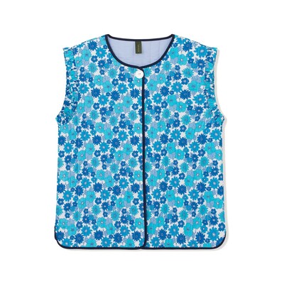 Fatma Quilted Cotton Gilet - Light Blue