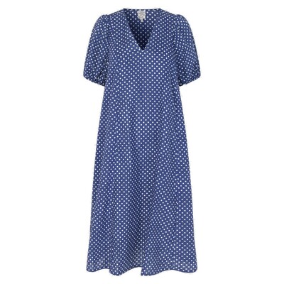 Awa Organic Cotton Dress - Blue Polka Dot