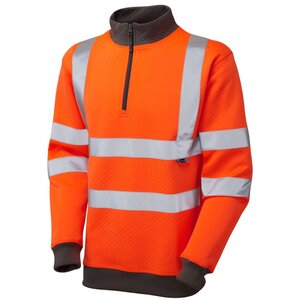 Leo Ss01 Brynsworthy Quarter Zip High Vis Sweatshirt