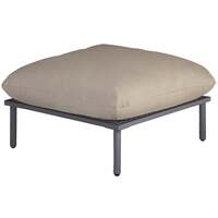 Alexander Rose Beach Footstool - Flint Frame, Flint Frame, Taupe Cushion