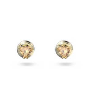 Swarovski Stilla Stud Earrings Trilliant Cut Orange Gold Tone Plated 5639116