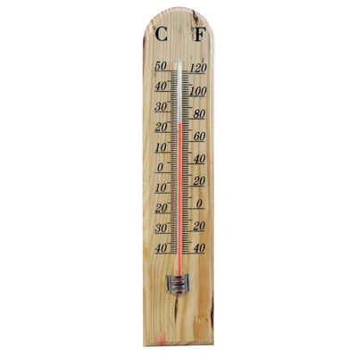 Large 30cm Wooden Mercury Free Garden Thermometer