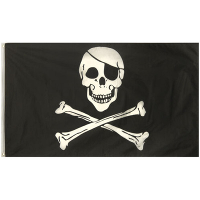 Large 5ft X 3ft Skull & Crossbones Jolly Roger Pirate Ship Flag
