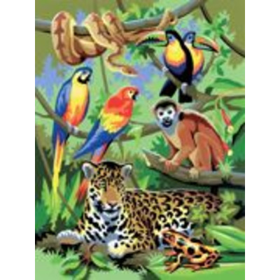 A4 Painting By Numbers Kit - Jungle Scene Age PJS28