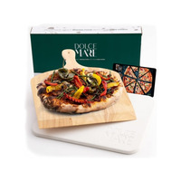 DOLCE MARE White Cordierite Pizza Stone + Peel Slider for Oven & Grill - SG-JANRI-0009