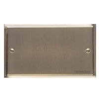 M Marcus Electrical Elite Stepped Plate Double Section Blank Plate, Antique Brass - S91.932 ANTIQUE BRASS