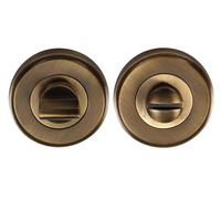 Heritage Brass Round 50mm Diameter Turn & Release, Antique Brass - V4045-AT ANTIQUE BRASS