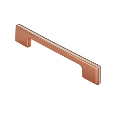 Carlisle Brass Fingertip Harris Cupboard Pull Handle (128mm, 160mm Or 192mm), Copper With White Inlay - FTD529COP/WHT COPPER WITH WHITE INLAY - 192mm c/c