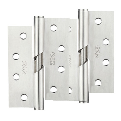 Zoo Hardware 4 Inch Grade 201 Rising Butt Hinge, Satin Stainless Steel - ZHRB243S (sold in pairs) LEFT HANDED - 102mm x 76mm x 2.5mm
