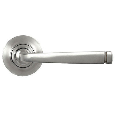 From The Anvil Avon Door Handles On Plain Rose, Satin Marine Stainless Steel - 49848 (sold in pairs) SATIN MARINE STAINLESS STEEL - SPRUNG
