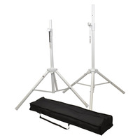 Steel White Speaker Stand Kit with 2 Stands and Bag