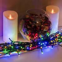 Multi-Coloured LED Multi-Function Christmas String Lights with Green Cable 240,360,480,720, 960 Bulbs, 480 LEDs