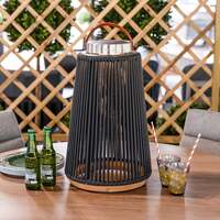 Bracken Outdoors Aurora Curved Charcoal Solar Lantern -  Large