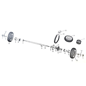 Funbikes Shark 50 Rear Axle 14 1101 00