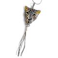 Click to view product details and reviews for Magnificent Leopard Head Necklace In Silver And Amber 16 42cm.