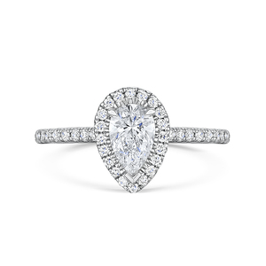 Pear Cut Diamond Halo Ring 125cts
