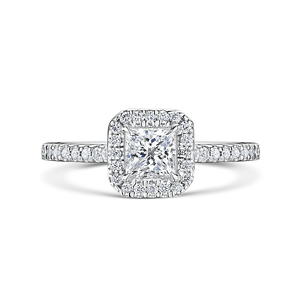 Princess Cut Diamond Halo Ring 110cts