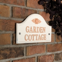 Aluminium Painted Bridge House Sign 36 x 19cm - Cream