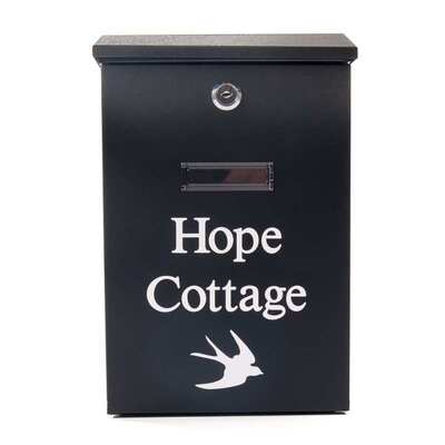Saturn Black Letterbox personalised with your address