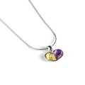 Click to view product details and reviews for Heart Necklace In Silver Amethyst And Yellow Amber 16 42cm.