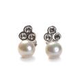 Click to view product details and reviews for Dazzling Stud Earrings In Silver And Pearl Default Title.