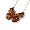 Click to view product details and reviews for Small Peacock Butterfly Necklace In Silver And Amber 18 455cm.