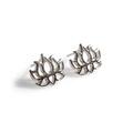 Click to view product details and reviews for Lotus Flower Stud Earrings In Silver Default Title.