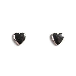 Miniature Heart Stud Earrings In Silver Default Title