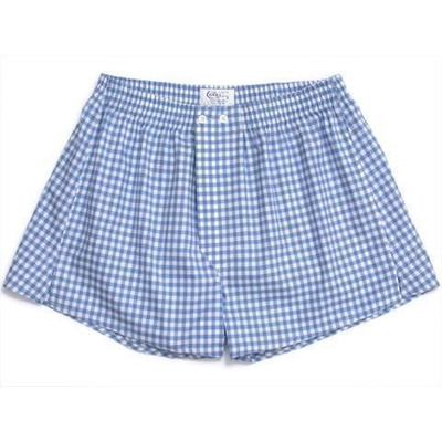 Blue Large Gingham Boxer Shorts - 3+