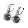 Click to view product details and reviews for Celtic Circle Earrings In Silver And Green Amber Default Title.