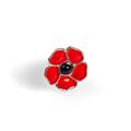 Click to view product details and reviews for Hand Painted Poppy Flower Pin In Silver And Amber Default Title.