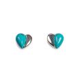 Click to view product details and reviews for Miniature Heart Stud Earrings In Silver And Turquoise Default Title.