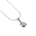 Click to view product details and reviews for Classic Teardrop Necklace In Silver And Blue Lace Agate 16 42cm.