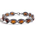 Click to view product details and reviews for Vintage Style Link Bracelet In Silver And Amber Green.