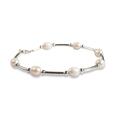 Click to view product details and reviews for Bead Tube Bracelet In Silver And Pearl Default Title.